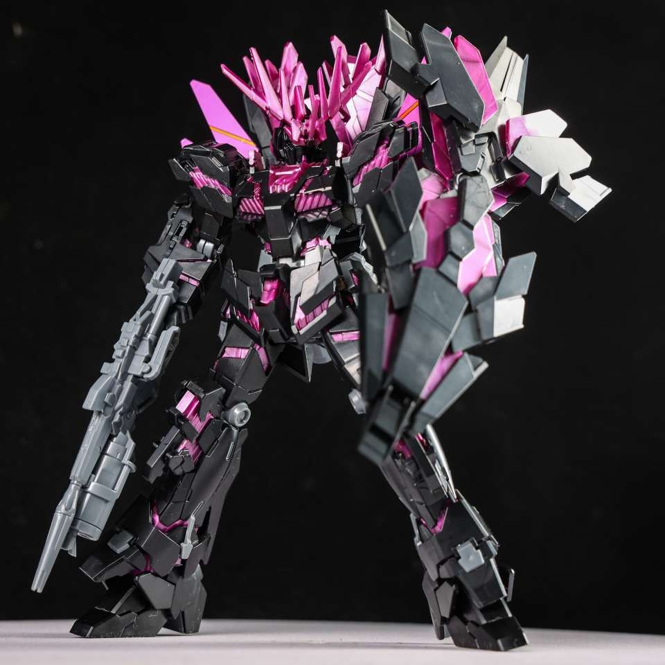 Mô hình lắp ráp HG 1/144 Banshee NORN Pink Psycho Frame Black Purple - Xingdong model