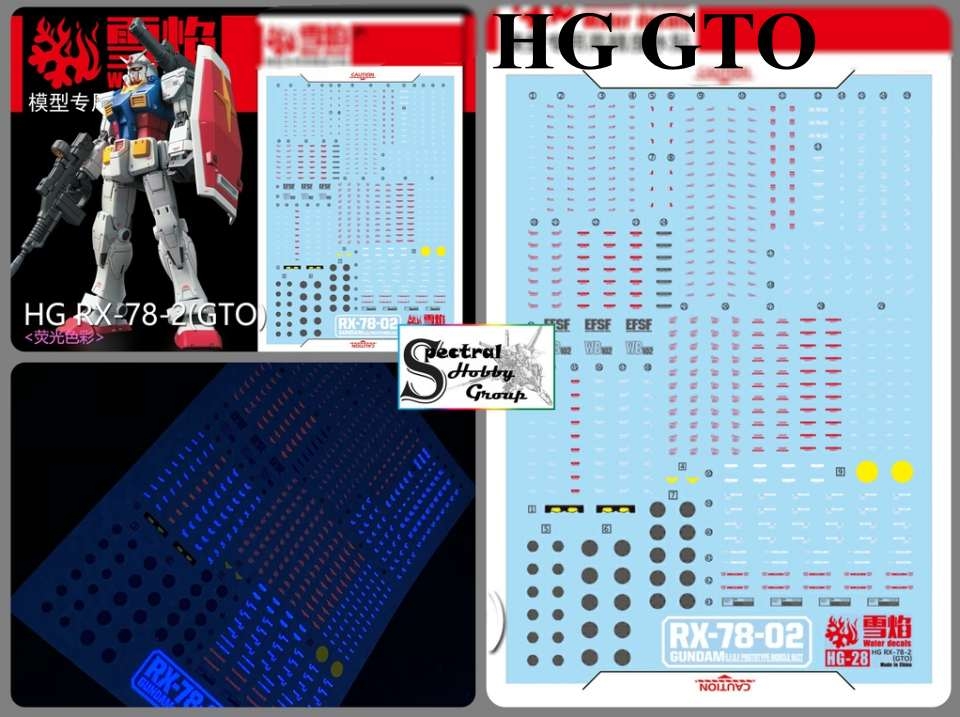 Decal nước dán mô hình RG HG RX-78-2 GTO RX78 Water sticker