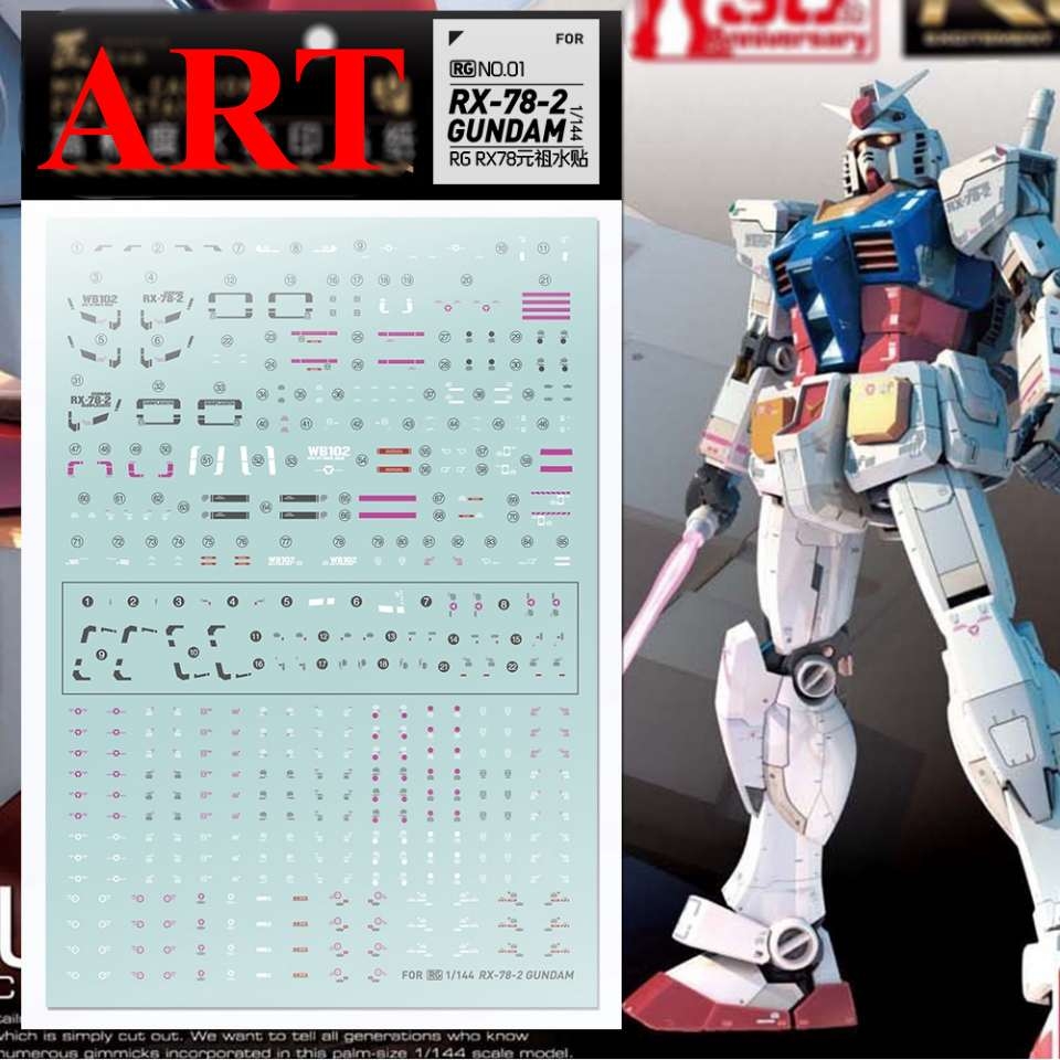 Decal nước dán mô hình RG HG RX-78-2 GTO RX78 Water sticker