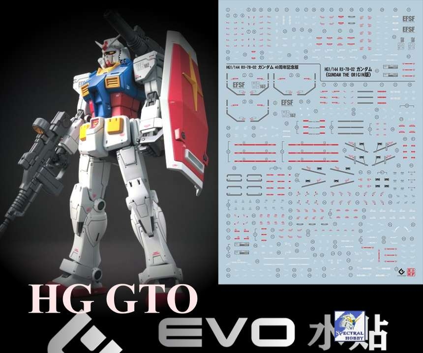 Decal nước dán mô hình RG HG RX-78-2 GTO RX78 Water sticker