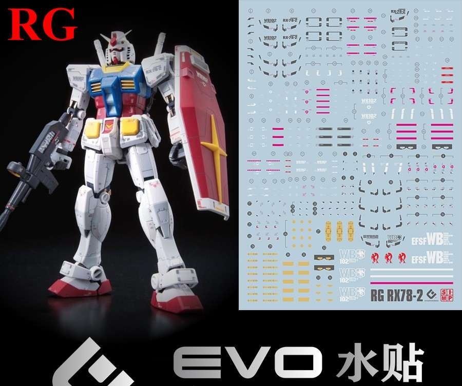 Decal nước dán mô hình RG HG RX-78-2 GTO RX78 Water sticker