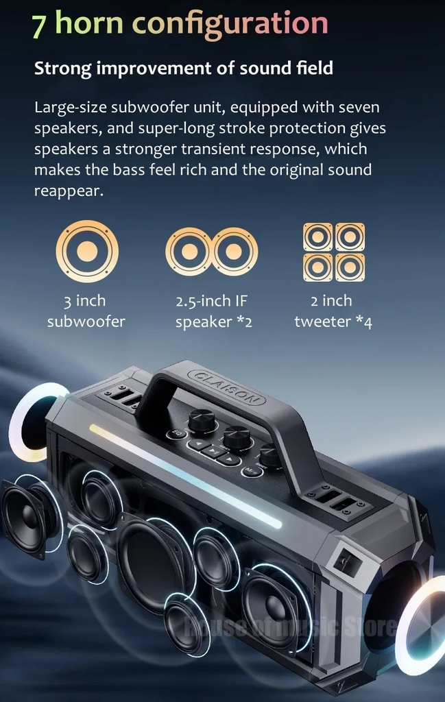 Loa Bluetooth Không Dây CLAISON T91 Karaoke Wireless Bluetooth Speaker Professional Charging Portable