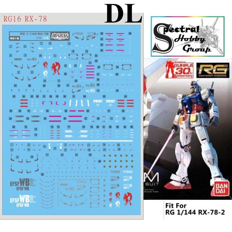 Decal nước dán mô hình RG HG RX-78-2 GTO RX78 Water sticker