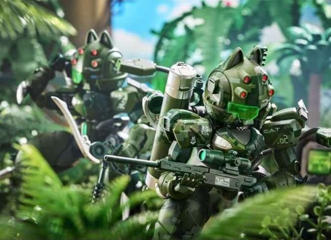 Mô hình lắp ráp Super Ninja mèo Ryo Jungle Camouflage Limited Maneuver Armored Walker CAT-02 Xiaot