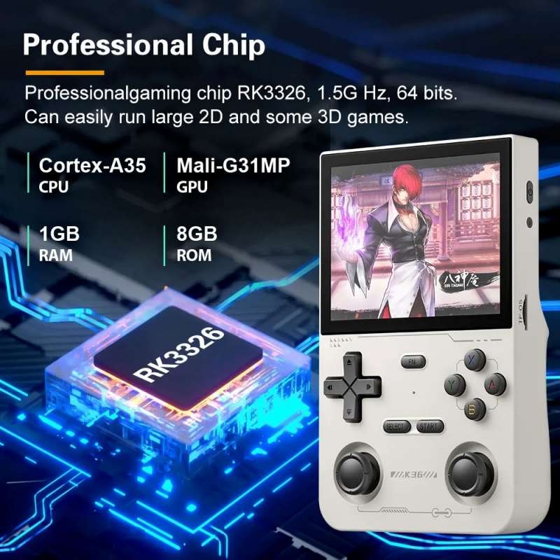 Máy chơi game KinHanK K36 Retro Handheld Console 3.5 Inch IPS Screen PSP/MAME/SS/DC/N64 Emulator