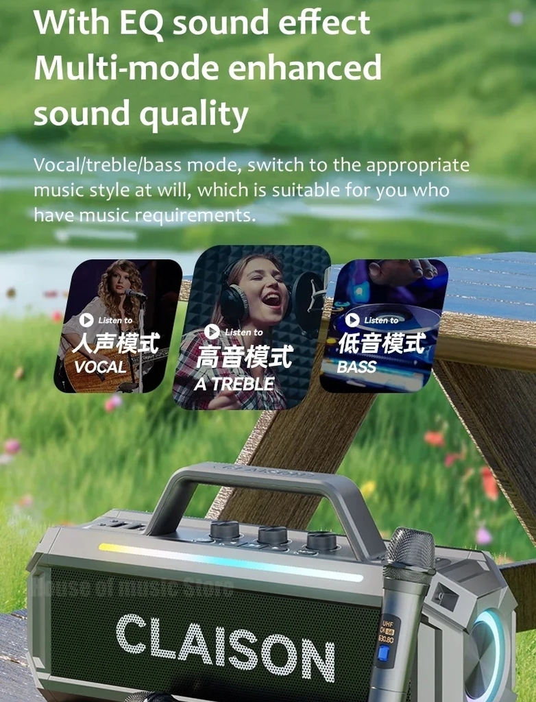 Loa Bluetooth Không Dây CLAISON T91 Karaoke Wireless Bluetooth Speaker Professional Charging Portable