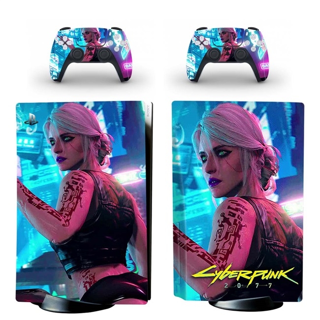 Decal lụa Protective skin sticker cho PS5 Cyberpunk 2077 Game