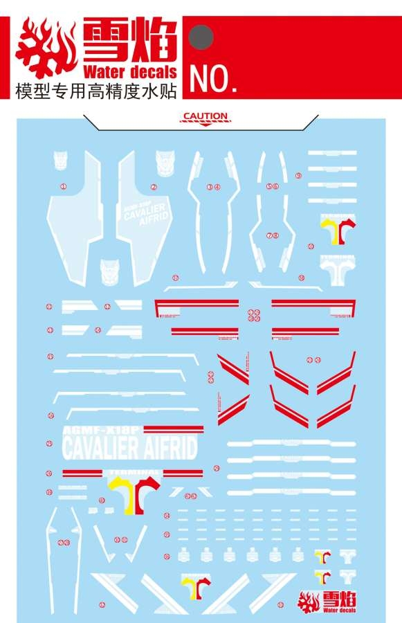 Decal nước dán mô hình Cavalier Aifrid gundam seed water sticker các loại