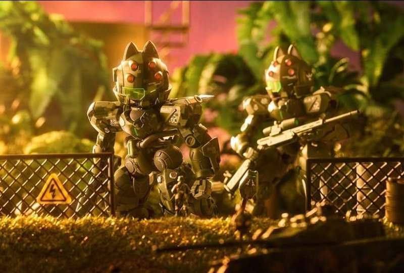 Mô hình lắp ráp Super Ninja mèo Ryo Jungle Camouflage Limited Maneuver Armored Walker CAT-02 Xiaot