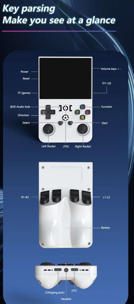 Máy chơi game R36 PRO - Retro Handheld Console 3.5 Inch Screen
