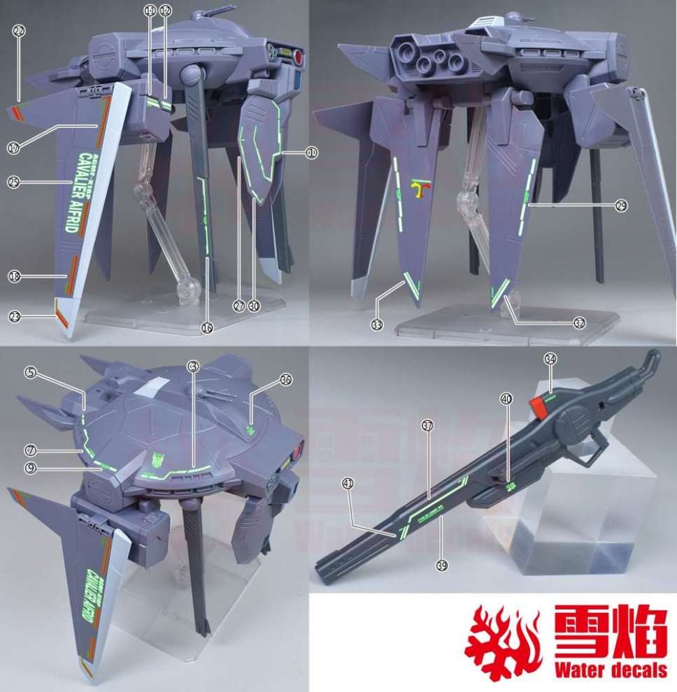 Decal nước dán mô hình Cavalier Aifrid gundam seed water sticker các loại