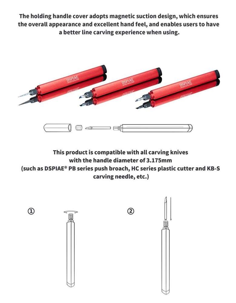 Dụng cụ mô hình Dspiae AT-TH Cán giữ mũi chisel khoan đa năng holder handle