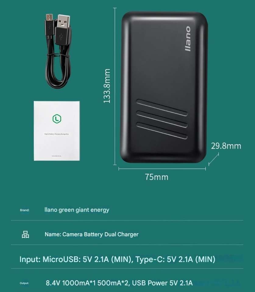 Hộp sạc nhanh LLANO LP-E6 E6N E6NH cho máy ảnh Canon R6 R5 60D 70d 80D 90D 5d4 5D3 5D2 5DS CDQ049 Camera Charger