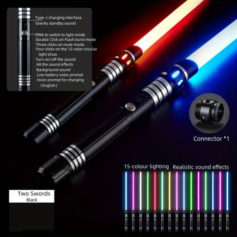 Kiếm ánh sáng Light Saber RGB 15-color Metal Sword Sound Effect Upgraded version Gravity Sensing