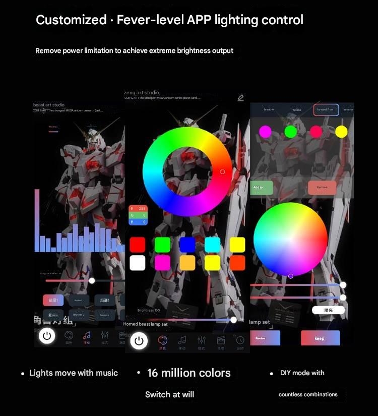 LED RGB cho Mega Size Unicorn 1/48 App Remote - UA model