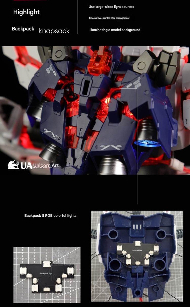 LED RGB cho Mega Size Unicorn 1/48 App Remote - UA model