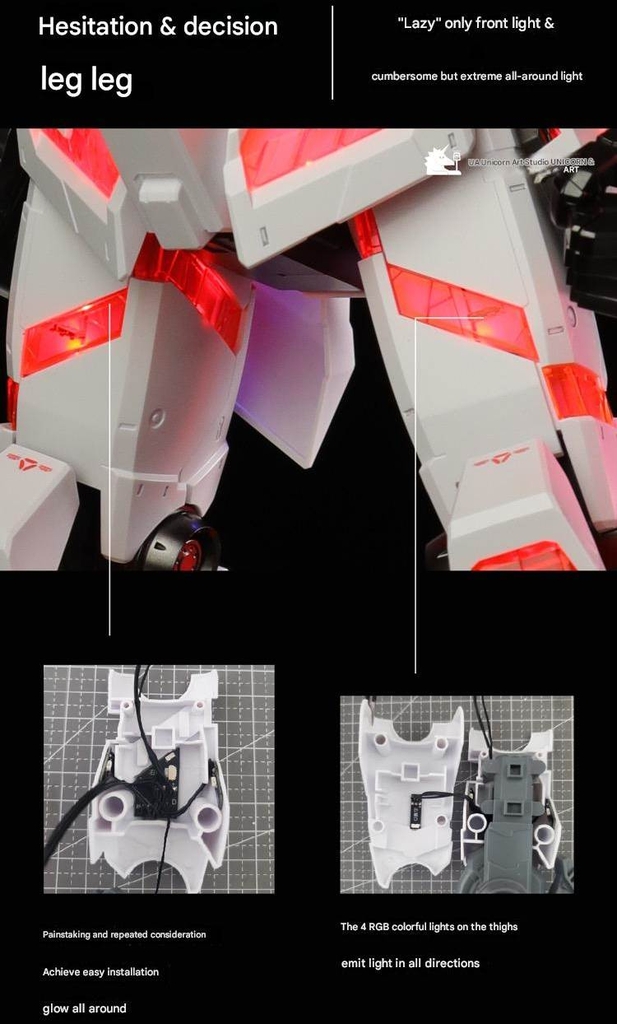 LED RGB cho Mega Size Unicorn 1/48 App Remote - UA model