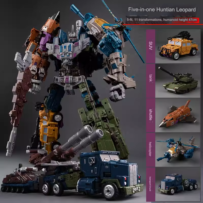 Mô hình Transformer Beast King DF02 Deformation Huntian Leopard Fusion 50cm 5in1 MMC Jinbao