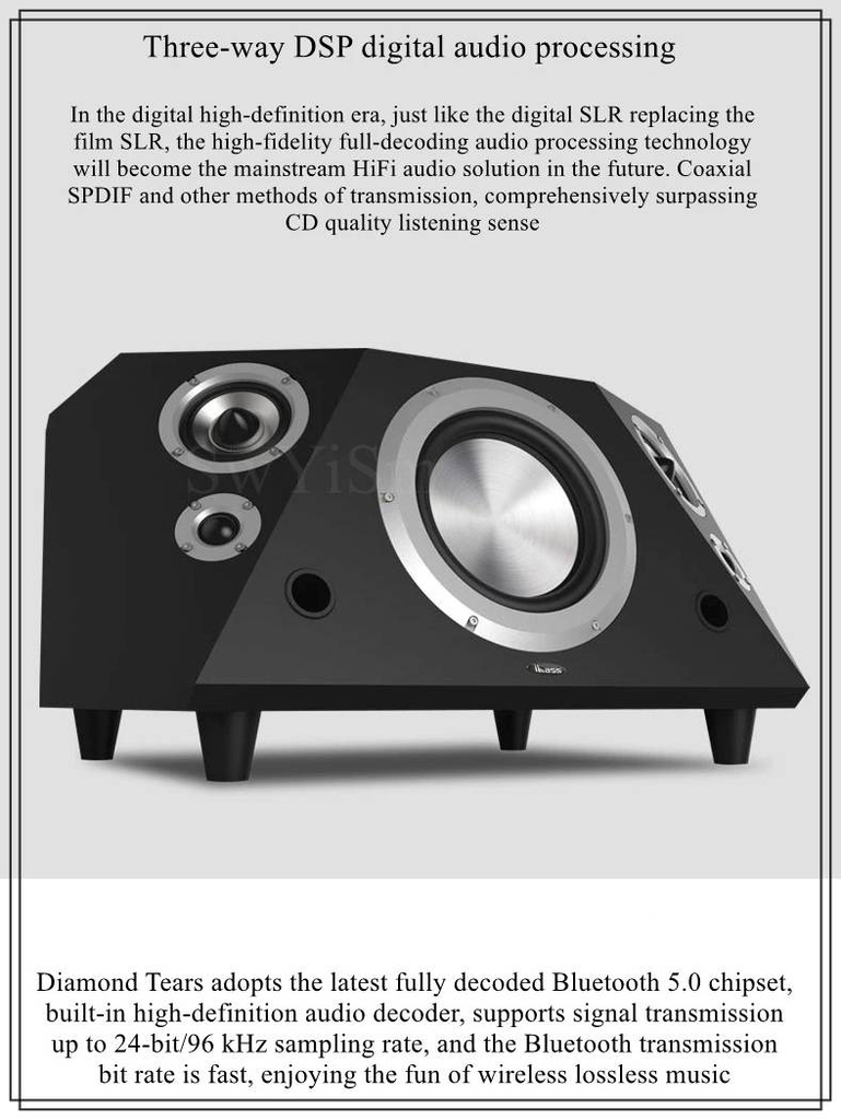 Loa Không Dây 150W Professional Full Crossover 2.1 Multimedia Speaker System Subwoofer Bluetooth 5.0 Diamond Tears
