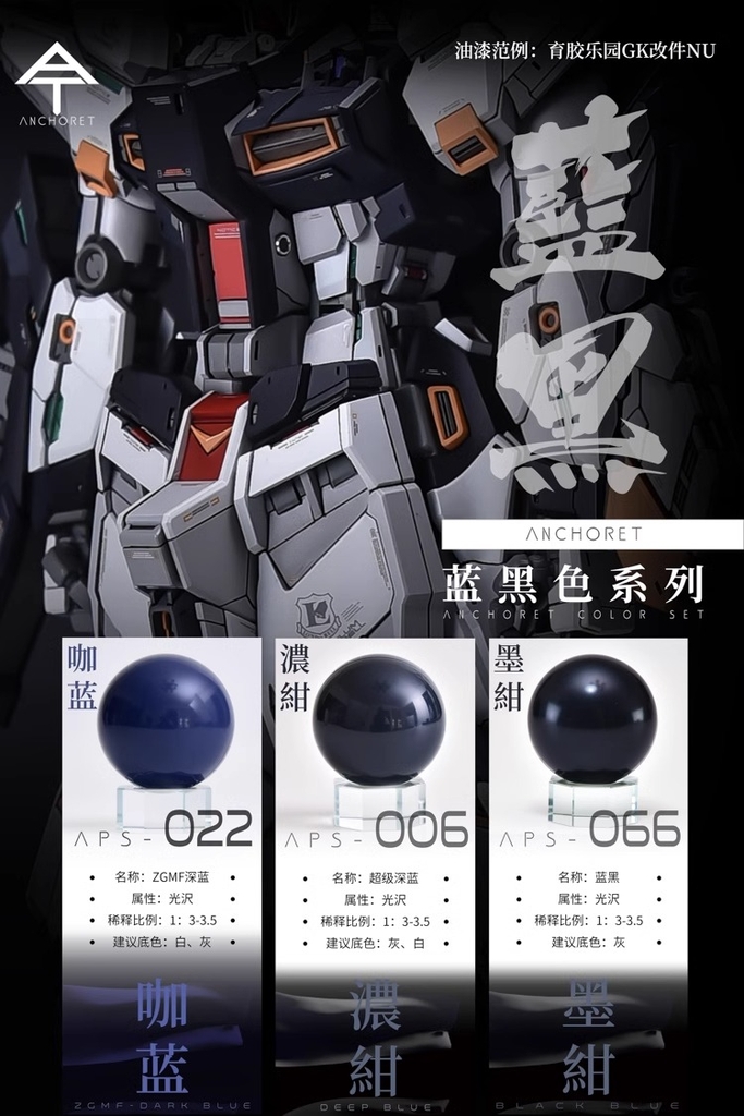 Sơn mô hình Anchoret lacquer paint color | Resin YJL YuJiao land 1/100 RX93 Nu Gundam