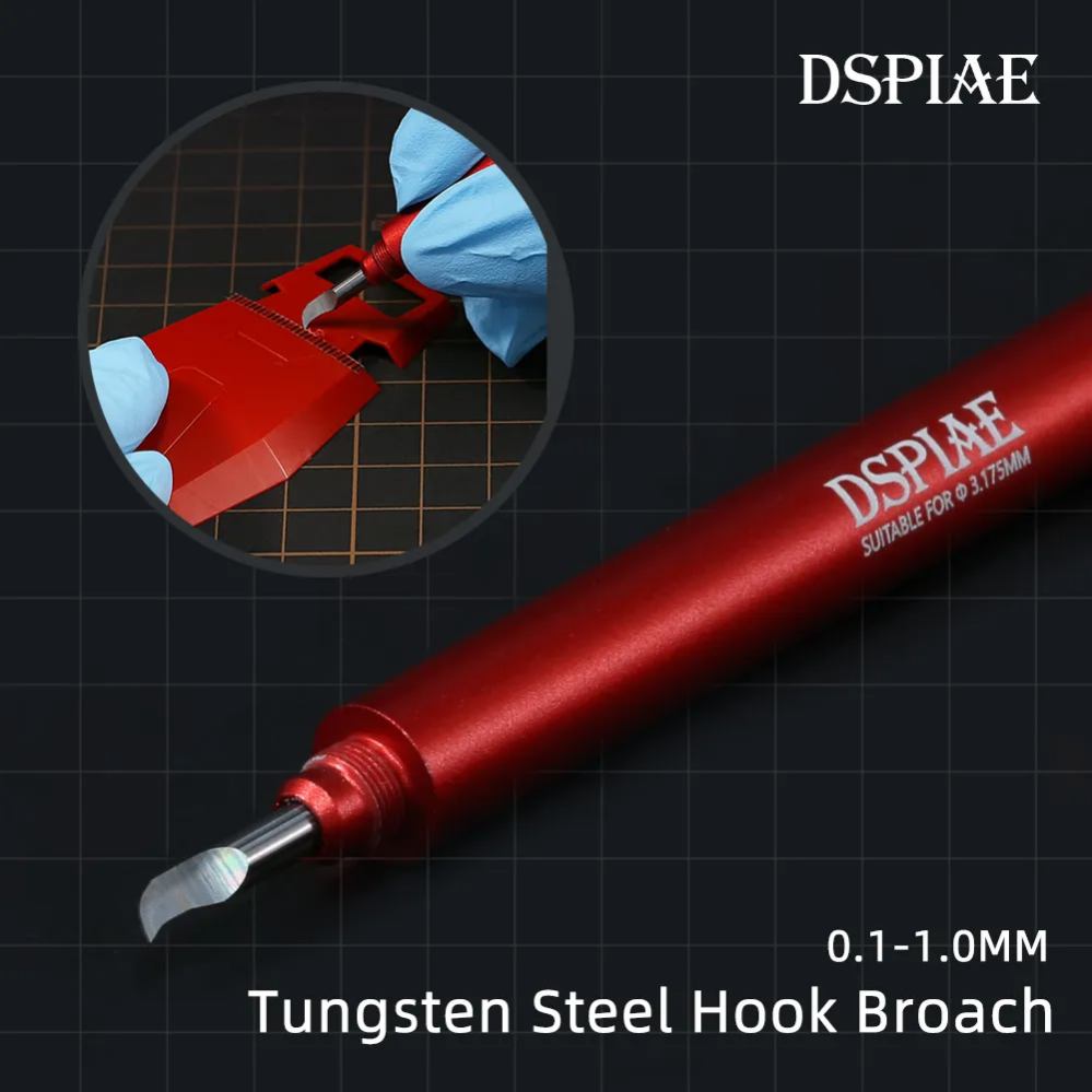 DSPIAE Chisel móc câu kẻ tạo line tungsten steel Engraved Hook Knife Head 0.1-1mm