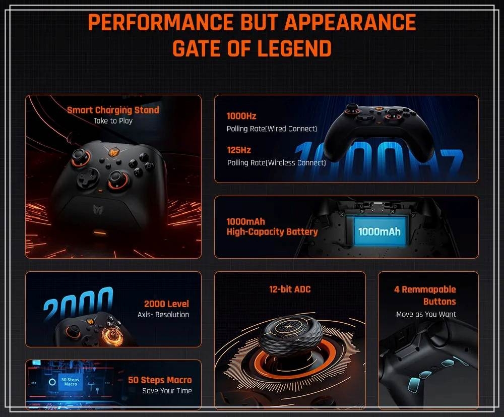 Tay cầm chơi game BIGBIG Won Gale Hall không dây Wireless 2.4G Bluetooth cho PC iOS Android Switch