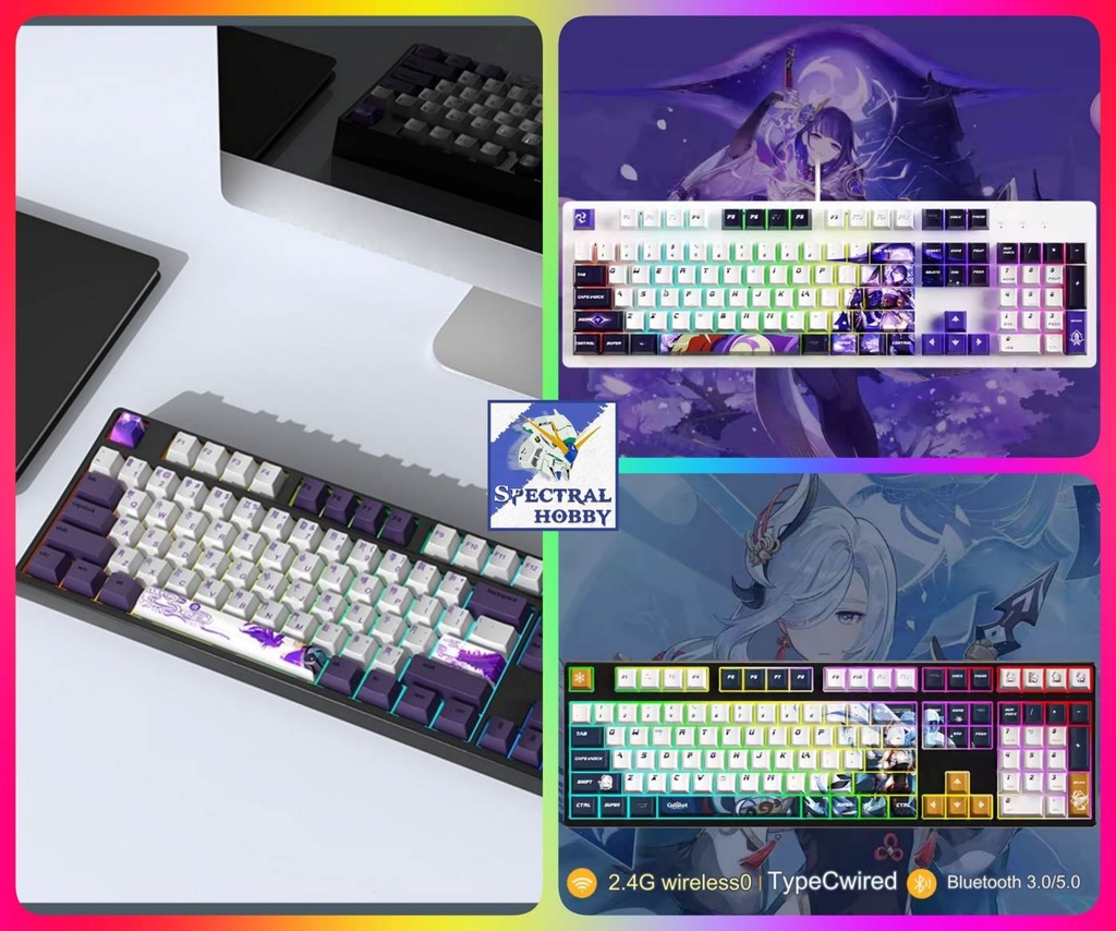 Bản sao của Bàn phím cơ EVA Neon Genesis Evangelion Rei có dây / không dây Bluetooth mechanical keyboard RGB light