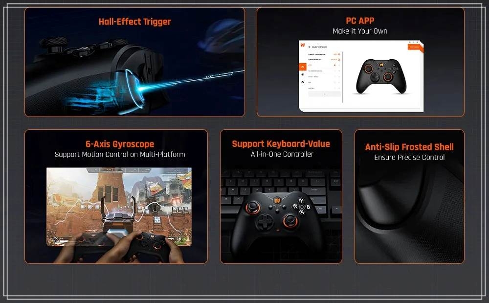 Tay cầm chơi game BIGBIG Won Gale Hall không dây Wireless 2.4G Bluetooth cho PC iOS Android Switch