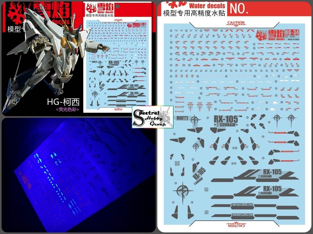 Decal nước dán mô hình HG RX104 RX105 FF PENELOPE Xi Gundam Water Sticker
