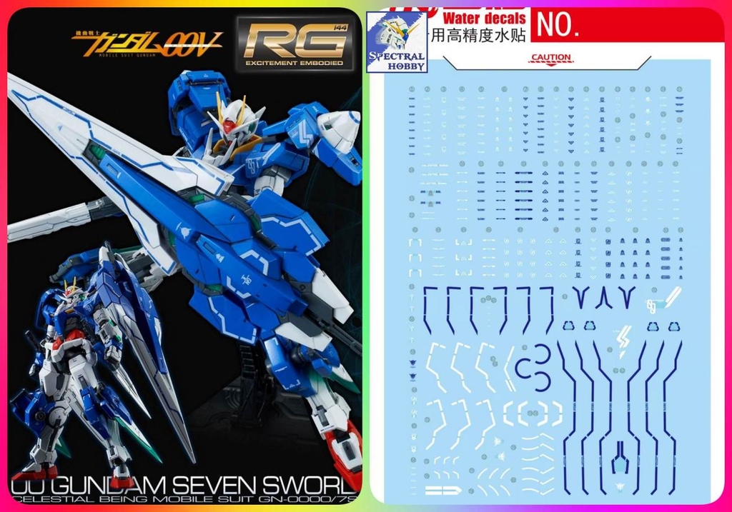 Decal nước RG HG Gundam 00 Raiser XN 7s Seven sword 00R 007S Water sticker các loại