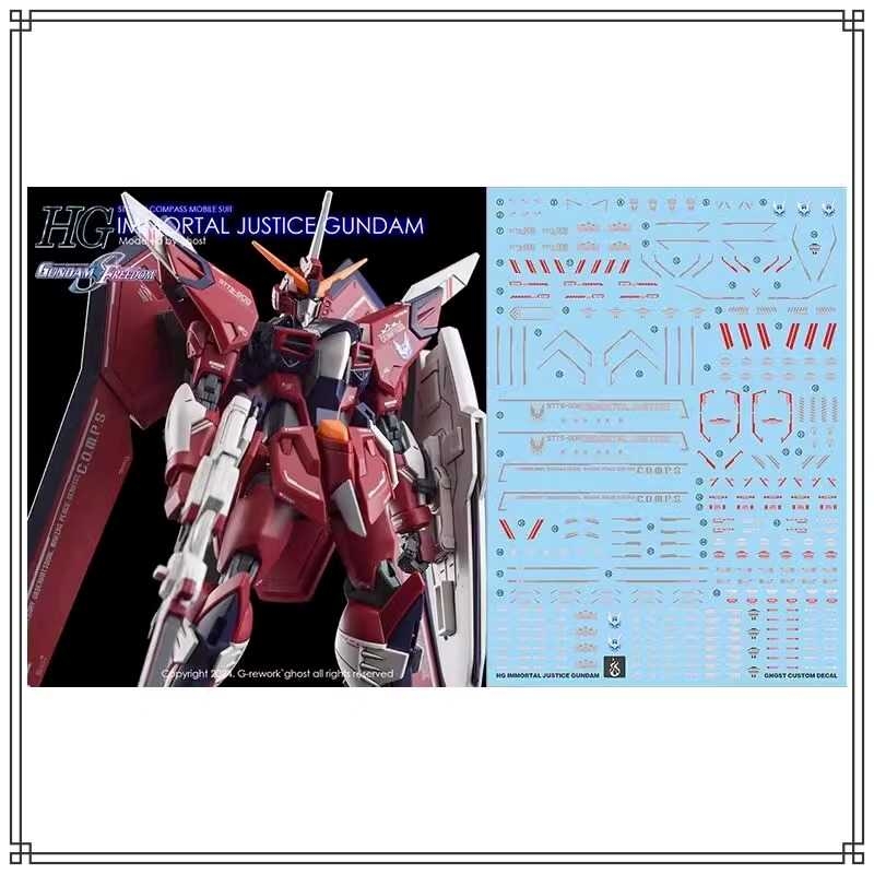 Decal nước dán mô hình Immortal Justice / Infinite Justice Gundam HG các loại - Water sticker