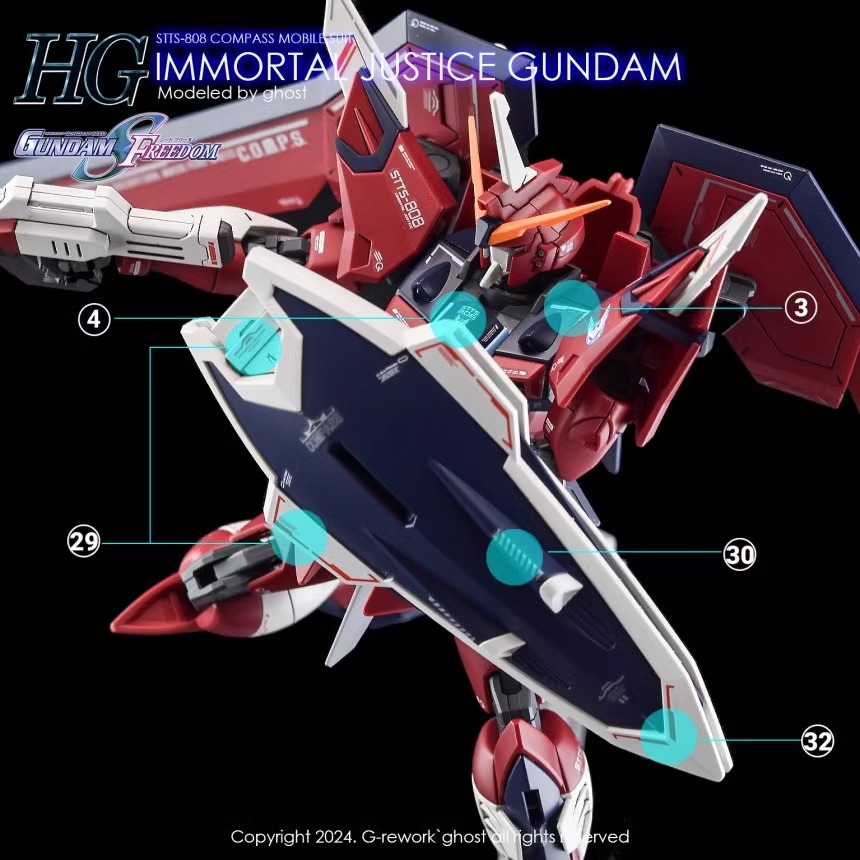 Decal nước dán mô hình Immortal Justice / Infinite Justice Gundam HG các loại - Water sticker