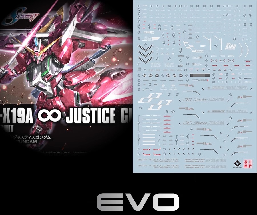 Decal nước dán mô hình Immortal Justice / Infinite Justice Gundam HG các loại - Water sticker