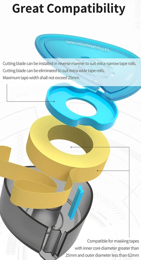 Dụng cụ DSPIAE cắt băng keo tách màu MT-B01/02 Masking Tape Cutter Model Covering Paper Storage