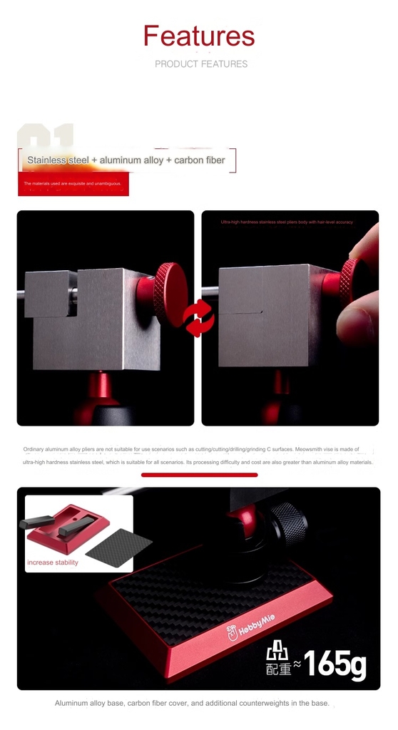 Dụng cụ Hobby Mio Kẹp part Eto HAIR-GRADE STAINLESS STEEL ETCHED SHEET BENDING DESKTOP MODEL VISE