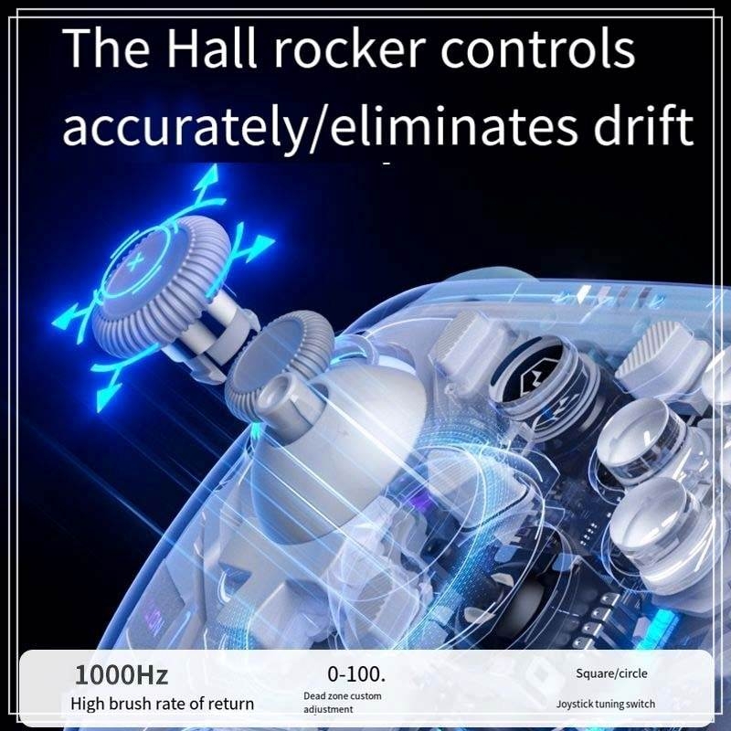 Tay cầm chơi game AOLION không dây AL-K10 EVA RGB Dual hall 2.4g Bluetooth Wireless cho PC Switch NS Android iOS