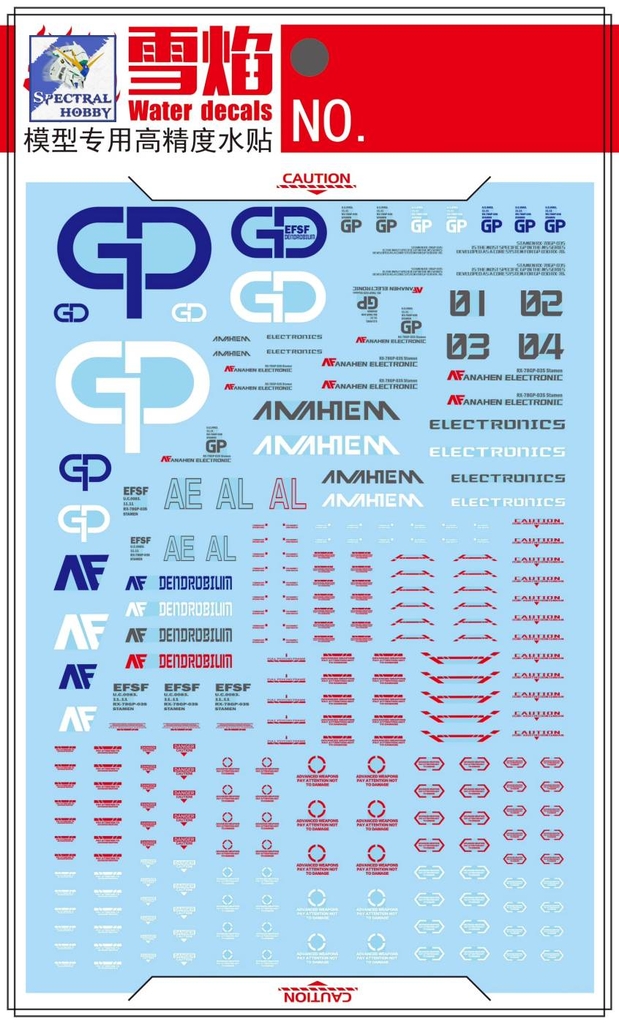 Decal nước dán mô hình gundam GP01 GP01FB GP02 GP03 RX78 PG MG RG Water sticker