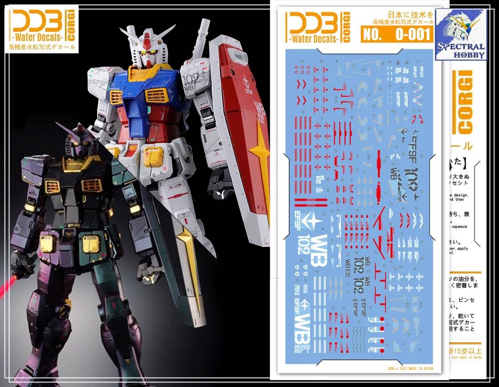 Decal nước dán mô hình PG RX-78-2 RX78 PGU 2.0 G3 gundam các loại Water sticker