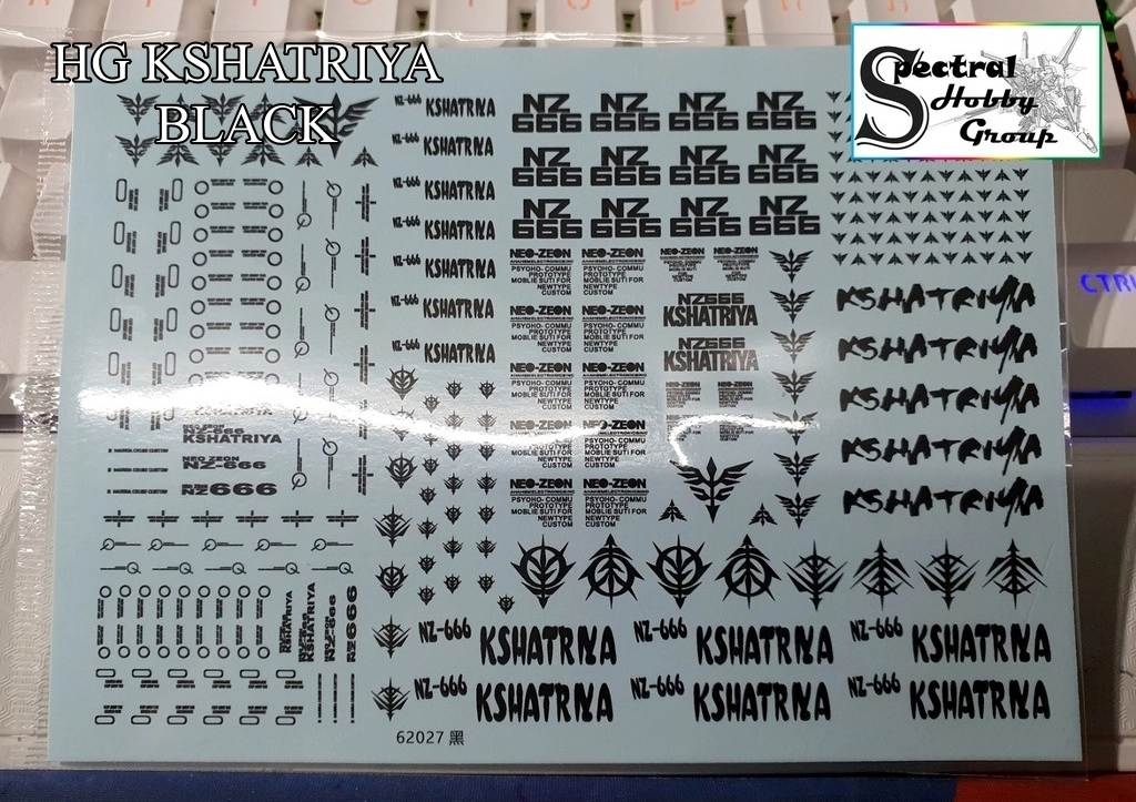 Decal nước dán mô hình MG HG Kshatriya - Water Sticker Tool hobby