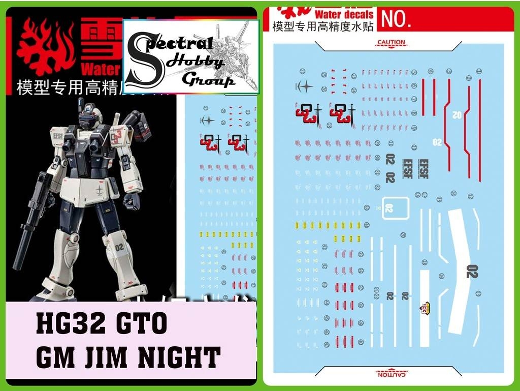 Decal nước dán mô hình HG GTO FSD RX78 Local GM Jim sniper - Water sticker