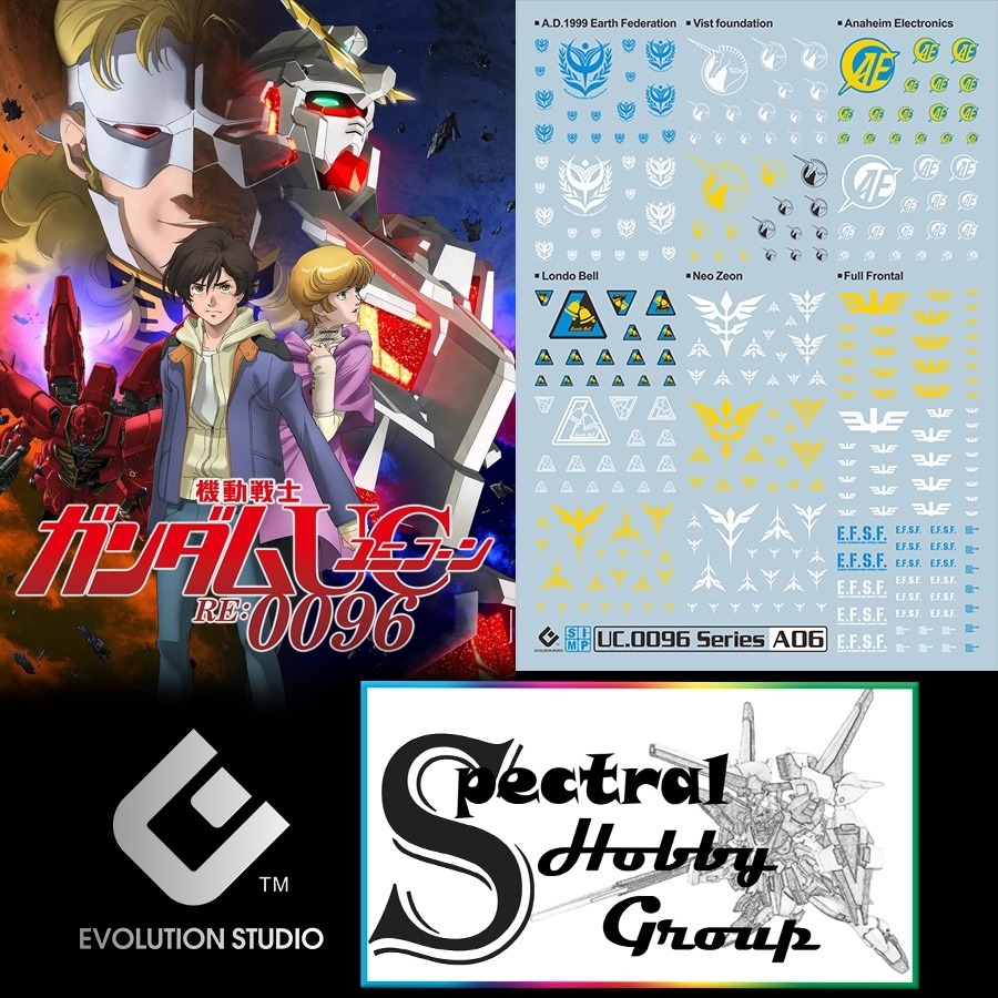 Decal nước dán mô hình Logo Gundam Seed Destiny MSV 00 UC EFSF Zeon các loại water sticker