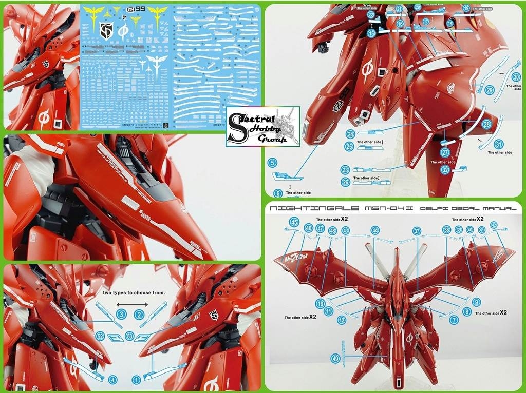 Decal nước dán mô hình Nightingale gold metallic coating SD HG 1/144 1/100 Water Sticker