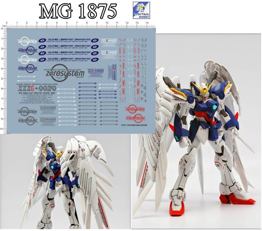 Decal nước dán mô hình Wing zero custom EW ver ka PG MG RG HG Gundam Water sticker