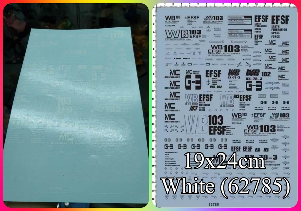 Decal nước dán mô hình PG RX-78-2 RX78 PGU 2.0 G3 gundam các loại Water sticker