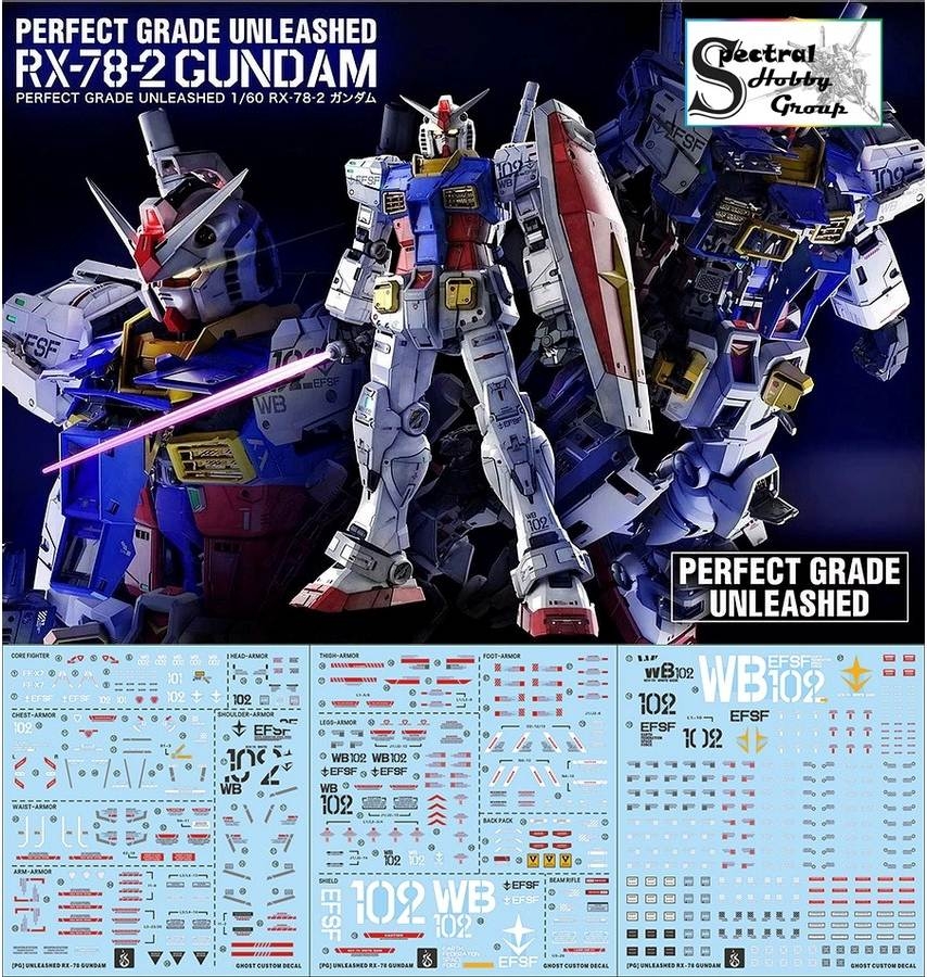 Decal nước dán mô hình PG RX-78-2 RX78 PGU 2.0 G3 gundam các loại Water sticker