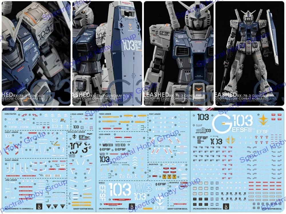 Decal nước dán mô hình PG RX-78-2 RX78 PGU 2.0 G3 gundam các loại Water sticker