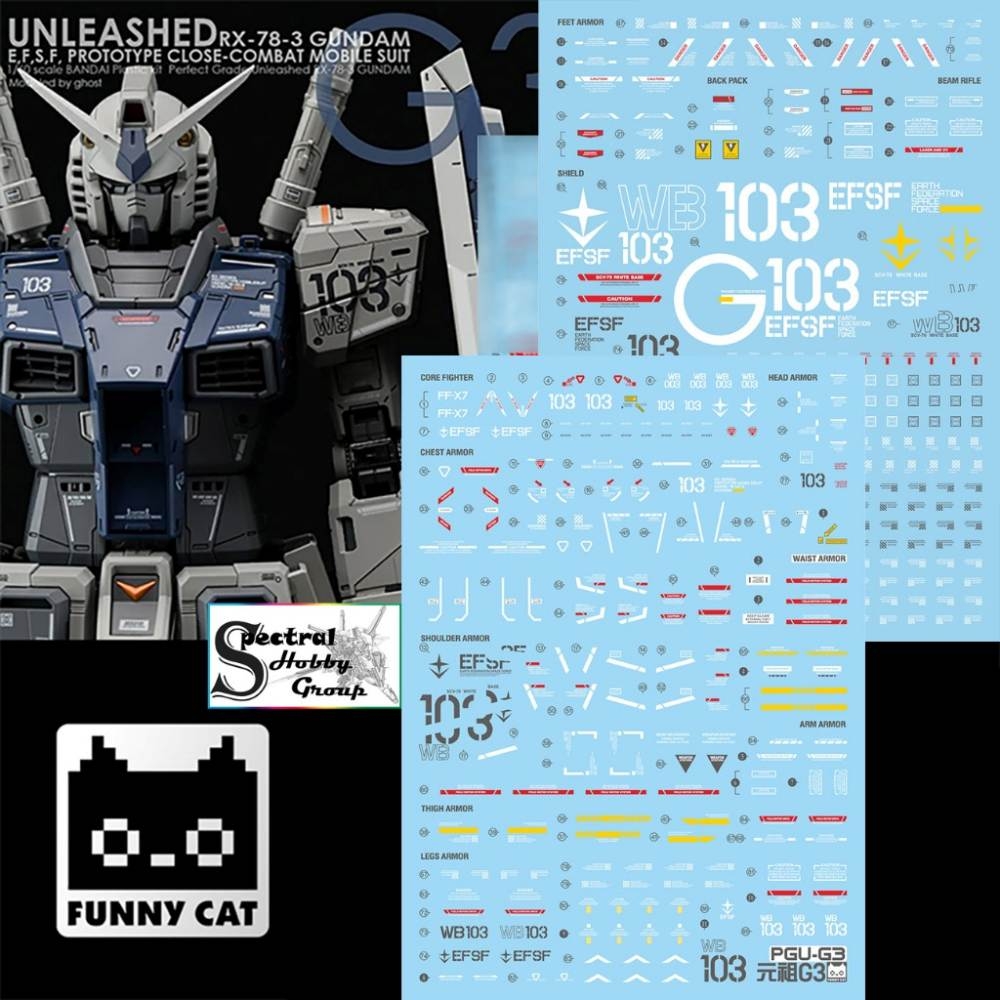 Decal nước dán mô hình PG RX-78-2 RX78 PGU 2.0 G3 gundam các loại Water sticker