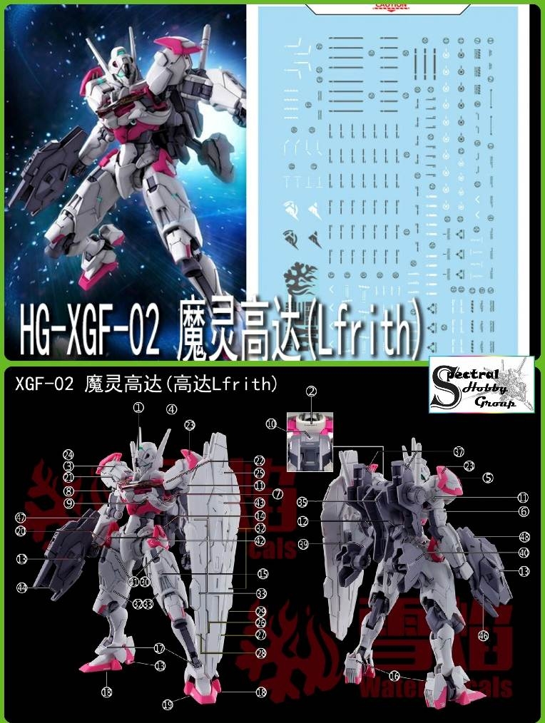 Decal nước dán mô hình LFRITH | UR | THORN JIU Gundam WITCH MERCURY water sticker