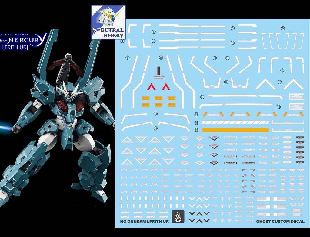 Decal nước dán mô hình LFRITH | UR | THORN JIU Gundam WITCH MERCURY water sticker