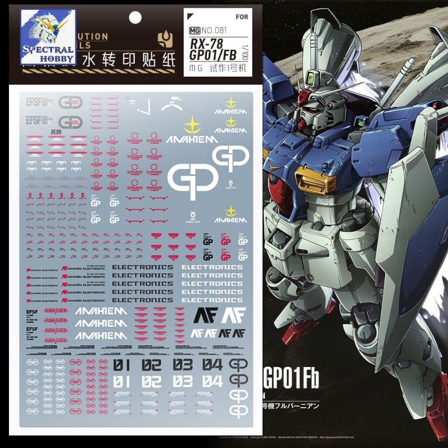 Decal nước dán mô hình gundam GP01 GP01FB GP02 GP03 RX78 PG MG RG Water sticker